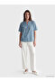Özmarka New Season Blue Collar Embroidered 100% Cotton Blouse - 2