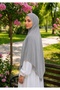 Practical Medium Size Sandy Sufle Scarf - Needle-Free Hijab for Hajj, Umrah, and Daily Use, Gray - 2
