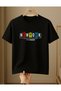 Exclusive Nyc Printed 100% Cotton Crewneck Regular Unisex Black T-Shirt