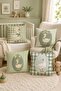 Set of 4 Children's and Baby's Throw Pillow Covers with White Ducks Pattern on Green Background - 2