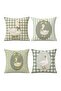 Set of 4 Children's and Baby's Throw Pillow Covers with White Ducks Pattern on Green Background - 3