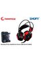 سماعات رأس رامباج SN-R5 X-CORE باللون الأسود والأحمر مع ميكروفون USB