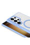 Galaxy S24 Ultra Case Magsafe Transparent Back Face Camera Raised Silicone Butam - 5