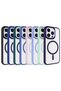 iPhone 15 Pro Max Case Magsafe Transparent Back Face Camera Raised Silicone Brsa - 2