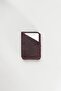 Purple Genuine Leather Card Holder with Shawl Pattern, Slim, Small Card Holder with Capacity for 6-8 Cards - 4