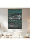 Back to the Future Delorean Blueprint Wall Cloth Wall Tapestry First Quality Satin Fabric Poster - 2