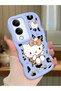 Vivo Y19S Compatible Case Camera Protector Blue Silicone Couple Phone Case Kitty Pattern