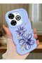 Infinix Smart 8 Plus Compatible Case Camera Protector Blue Silicone Couple Phone Case Floral Pattern