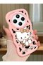 Redmi 14C Compatible Case Camera Protector Pink Silicone Couple Phone Case Kitty Pattern