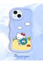 iPhone 13 Compatible Case Camera Protector Blue Silicone Couple Phone Case Kitty Pattern - 2