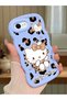 iPhone 8 Compatible Case Camera Protector Blue Silicone Couple Phone Case Kitty Pattern