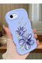iPhone Se 2022 Compatible Case Camera Protector Blue Silicone Couple Phone Case Floral Pattern