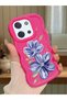 Poco C85 Compatible Case Camera Protector Red Silicone Couple Phone Case Floral Pattern