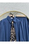 Payman Leopard Scarf and Six-Ruffle Skirt Set-Na3439 Navy Blue - 2