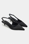 Rovia Black Satin Pointed Toe Thin Heeled Women's Shoes - 4