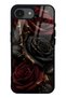 iPhone 16E Obsidian Crimson Rose Design Glossy Phone Case
