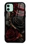 iPhone 11 Obsidian Crimson Rose Design Glossy Phone Case