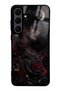 Samsung S25 Fe Glossy Phone Case with Crimson Moon Rose Design