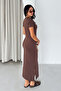Soft Motion Women's Lycra Crew Neck Slit Maxi Dress - 6