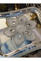3 Pieces of Special Silver Stone Embellished Presentation Cocktail Coffee Serving Napkins - 7