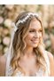 Handmade Polymer Clay Bridal Crown - White Glitter Floral Pearl Hair Accessory |   Bridal Hair Vine with Ribbons & Buckle - 4