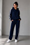 Women's Striped Detail Hooded Tracksuit Set
