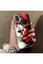 Samsung Galaxy A31 Compatible Silicone Edge Hard Back Case Couple Phone Case with Floral Pattern - 3
