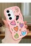 Samsung Galaxy S24 Fe Compatible Case Camera Protector Pink Silicone Couple Phone Case Heart Pattern