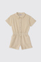 Girl's Beige Jumpsuit with Pockets