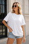 Women's 100% Organic Cotton Oversize Round Neck White T-Shirt - 6