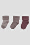 Newborn Baby Girl Stripe Patterned Premium Cotton Booties Socks Set - 4