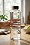 1 Liter Leak-Proof Glass Water Bottle Flask with Acacia Lid and Scale - 3