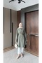 Belt Detailed Hidden Button Collared Hijab Tunic 100 cm Anka261036
