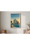 40x60 cm / 16x24 Inch Black Floating Frame Canvas | Abu Dhabi UAE Skyline Vintage Travel Poster | Etihad Towers Wall Art | Modern Cityscape Decor | HD 250GSM Cotton Canvas - 2