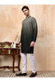 Mens Dual Tone Thread Work Viscose Rayon Kurta Set - 2