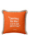 Written Motivational Fringed Pillowcase - Minimal Slogan Bohemian Orange Cream Tassel Throw Pillow Cover - 6