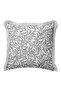 Botanical Leaf Patterned Elegant Fringed Pillowcase - Natural Branch Motif Gray Tassel Throw Pillow Cover - 6