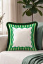 Striped Geometric Framed Fringed Pillowcase-Stripe Design Bohemian Black Tassel Throw Pillow Cover - 5