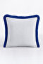 Striped Elegant Marine Fringe Pillowcase - Fine Line Sailor Blue Navy Tassel Throw Pillow Cover