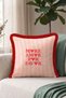 Romantic Striped Heart Stylish Fringed Pillowcase - Love-Themed Pink Burgundy Tassel Throw Pillow Cover - 2