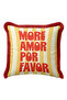 More Amor Striped Retro Fringed Pillowcase - Nostalgic Yellow Red Burgundy Tassel Throw Pillow Cover