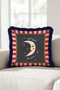 Moon Star Night Striped Fringed Pillowcase - Romantic Sky Gray Navy Blue Tassel Throw Pillow Cover - 6