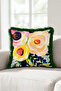 Floral Design Spring Breeze Fringed Pillowcase-Bohemian Pink Green Black Tassel Throw Pillow Cover - 6