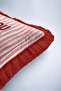 Striped Glam Fringed Pillowcase - Text-Themed Bohemian White Pink Burgundy Tassel Throw Pillow Cover - 8