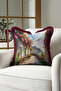Mediterranean Coast View Floral Fringed Pillowcase-Marina Boho Blue Burgundy Tassel Throw Pillow Cover - 7