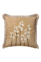 Elegant Fringed Pillowcase with Floral Pattern - Botanical Bohemian Beige Ecru Mink Tassel Throw Pillow Cover - 7