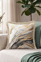 Modern Abstract Marble Fringed Pillowcase - Artistic Bohemian Gray Gold Mink Tassel Throw Pillow Cover - 3