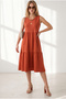 Women's Tile Crew Neck Segmented Sleeveless Cotton Dress Elb-19002665 - 4
