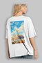 Athens Greece White Oversize Country City Back Printed Unisex T-Shirt 100% Cotton Premium - 3