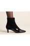 Genuine Leather Suede Patent Leather Zippered Boots Women's Shoes